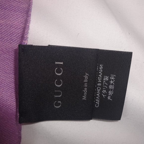 Gucci Wool Silk Purple Long 165904 3g646 Scarf - Picture 9 of 14
